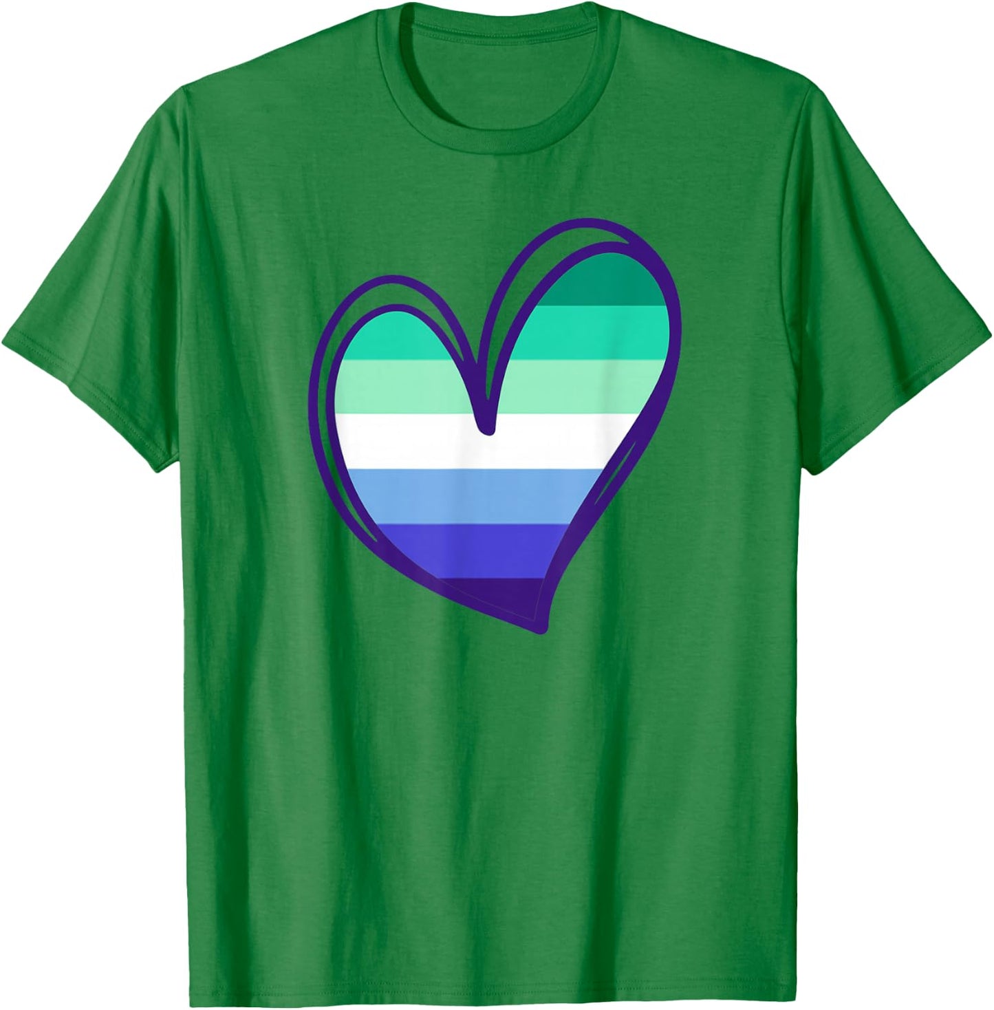 MLM Flag With Heart Man Loving Man Gay Vincian MLM Pride T-Shirt - T-Shirt | Irish Green
