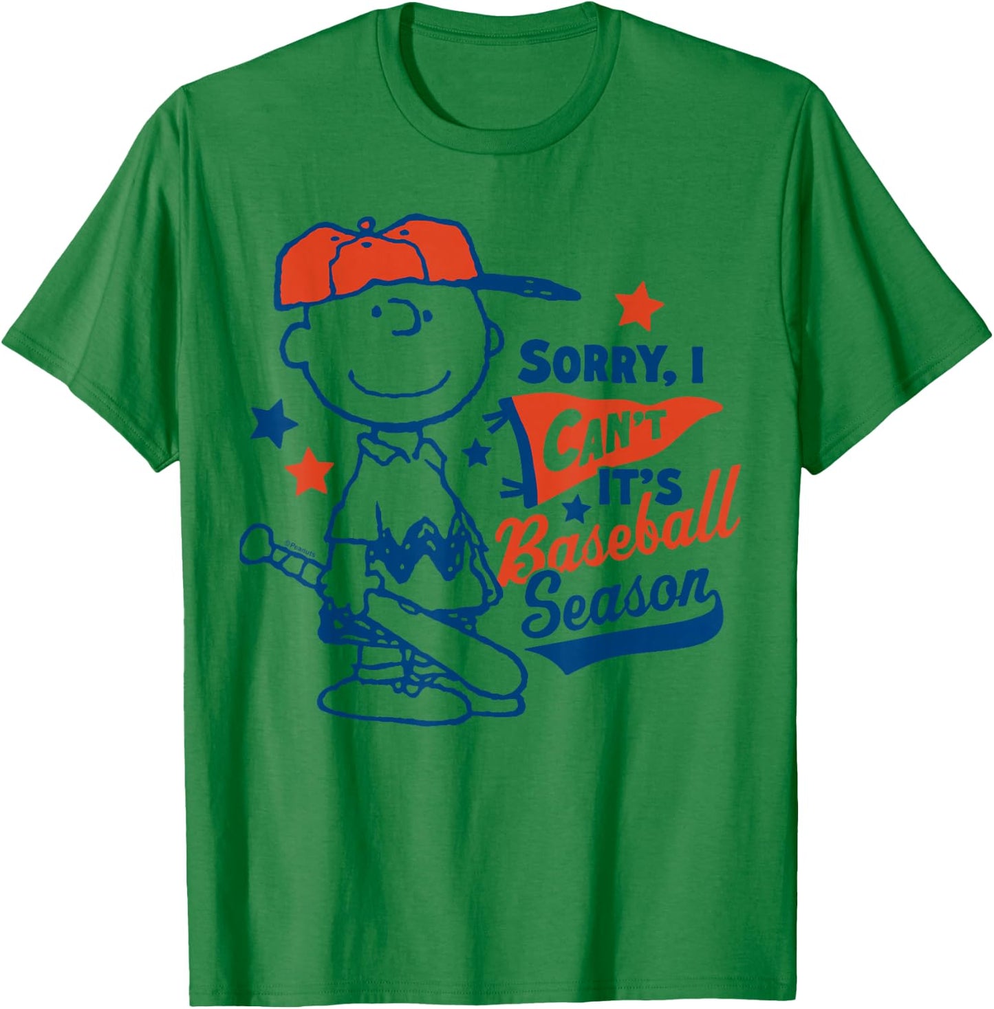 Peanuts - Charlie Brown Baseball Season T-Shirt - T-Shirt | Irish Green