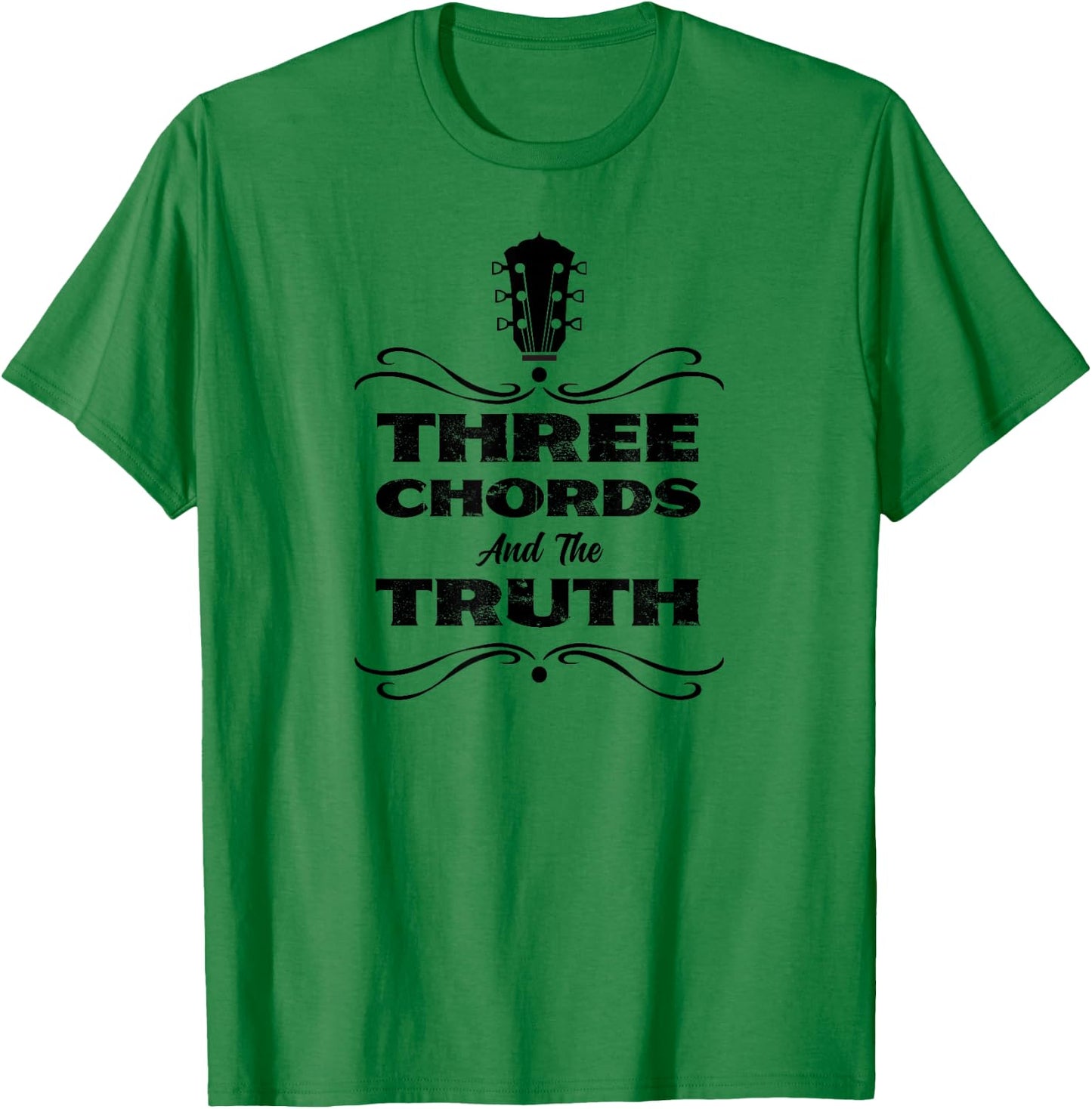 Three Chords &The Truth Country Folk Music Acoustic Guitar T-Shirt - T-Shirt | Irish Green