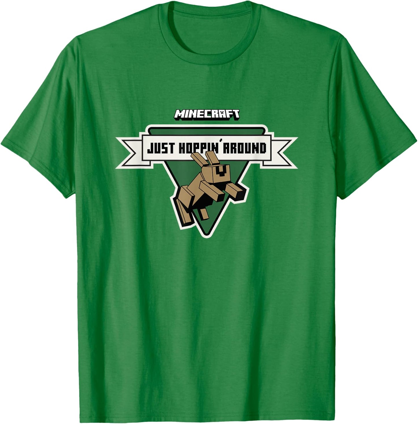 Minecraft Just Hoppin' Around Cute Bunny Logo T-Shirt - T-Shirt | Irish Green