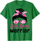 Triple Negative Warrior messy bun Breast Cancer Awareness T-Shirt - T-Shirt | Irish Green