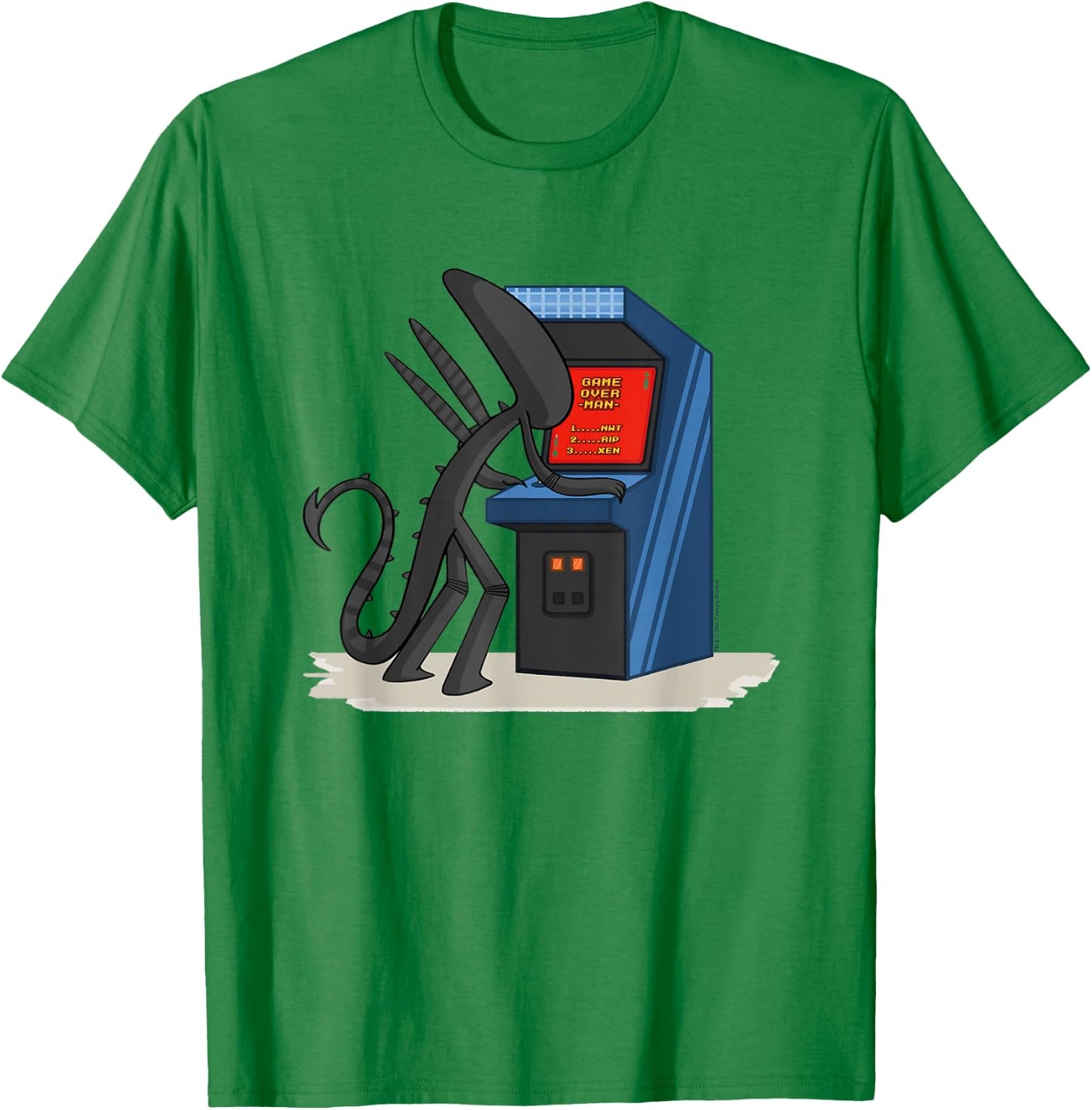Aliens Cute Animated Xen Game Over Man Big Chest Poster T-Shirt - T-Shirt | Irish Green