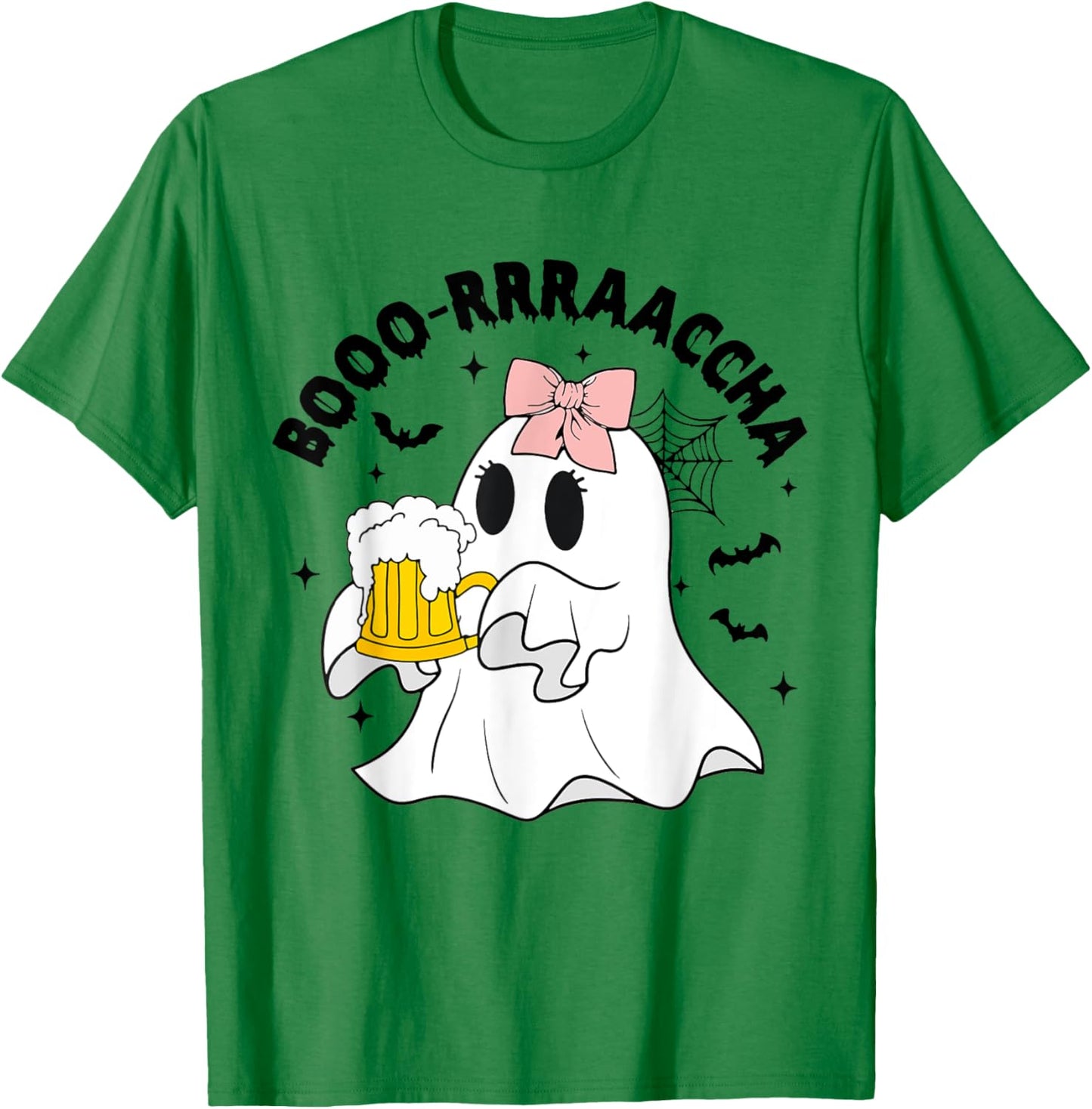 Boo-racha Funny Halloween Ghost Beer Design Borracha Funny T-Shirt - T-Shirt | Irish Green