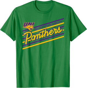 Northern Iowa Panthers Retro Performer White T-Shirt - T-Shirt | Irish Green