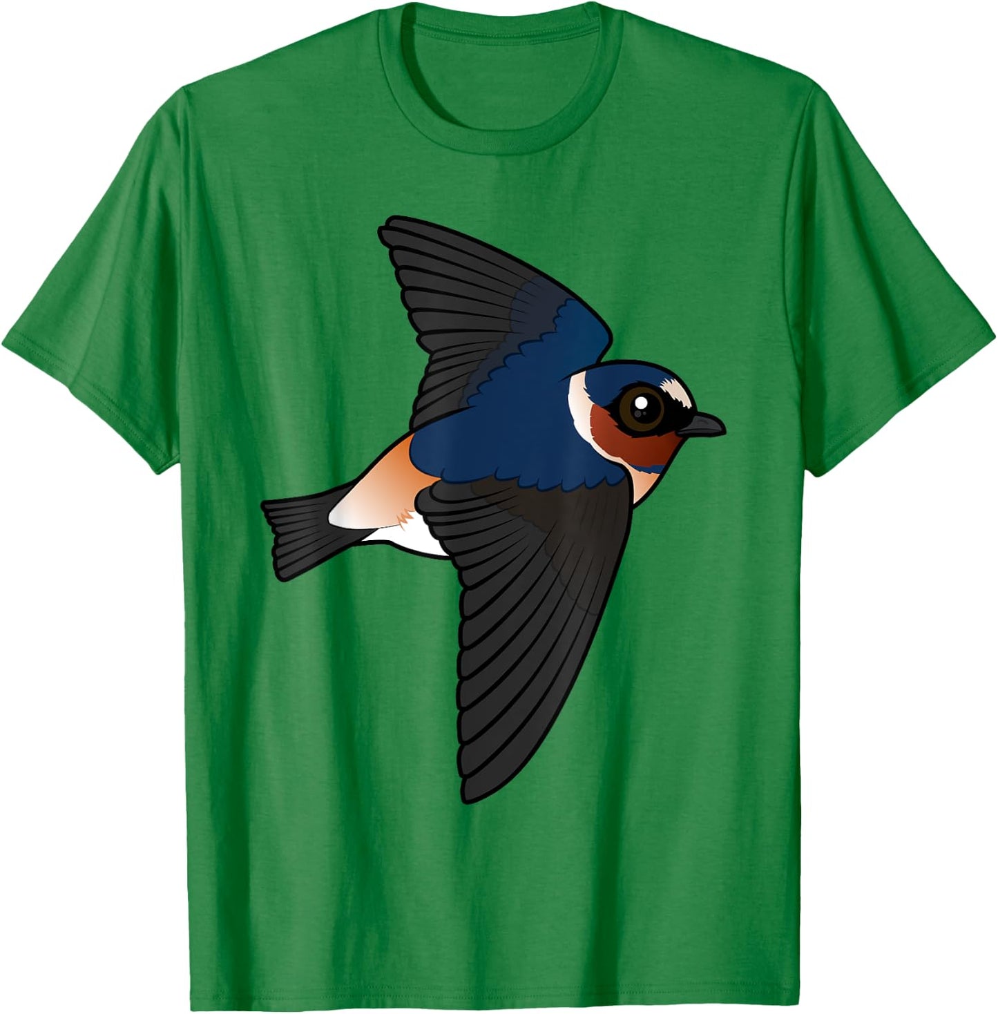 Cute Cartoon Cliff Swallow Flying Birdorable Bird Species T-Shirt - T-Shirt | Irish Green