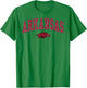 Arkansas Razorbacks Arch Over Officially Licensed T-Shirt - T-Shirt | Irish Green