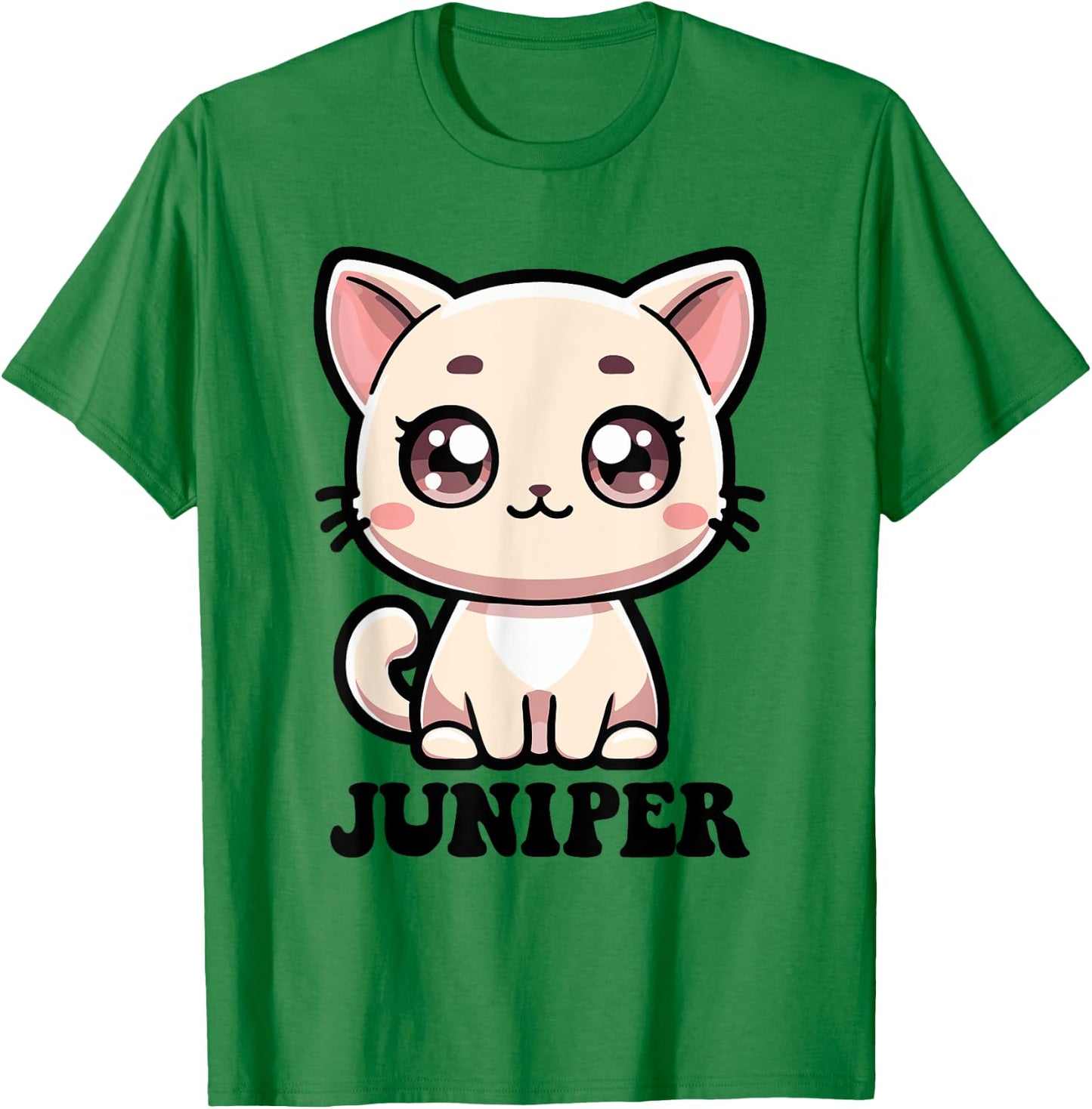 Juniper Cute Kitty Cat Design for Girls Name Juniper T-Shirt - T-Shirt | Irish Green