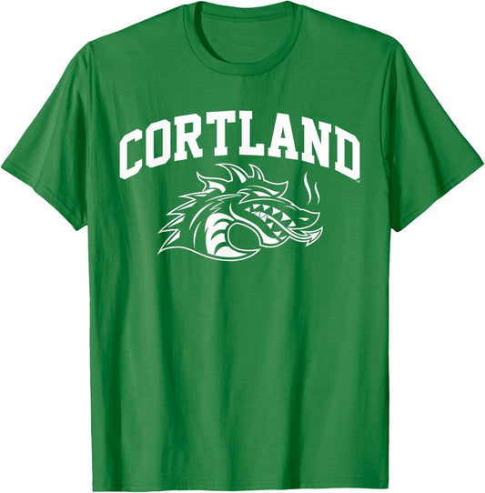 SUNY Cortland Red Dragons Athletics Logo T-Shirt - T-Shirt | Irish Green