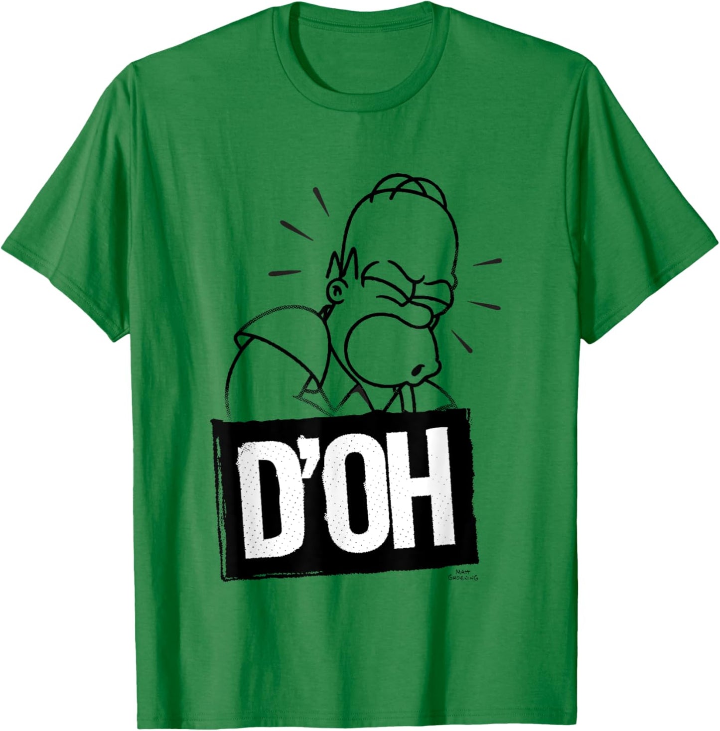The Simpsons Homer Iconic Phrase D'OH Artline Chest Logo T-Shirt - T-Shirt | Irish Green