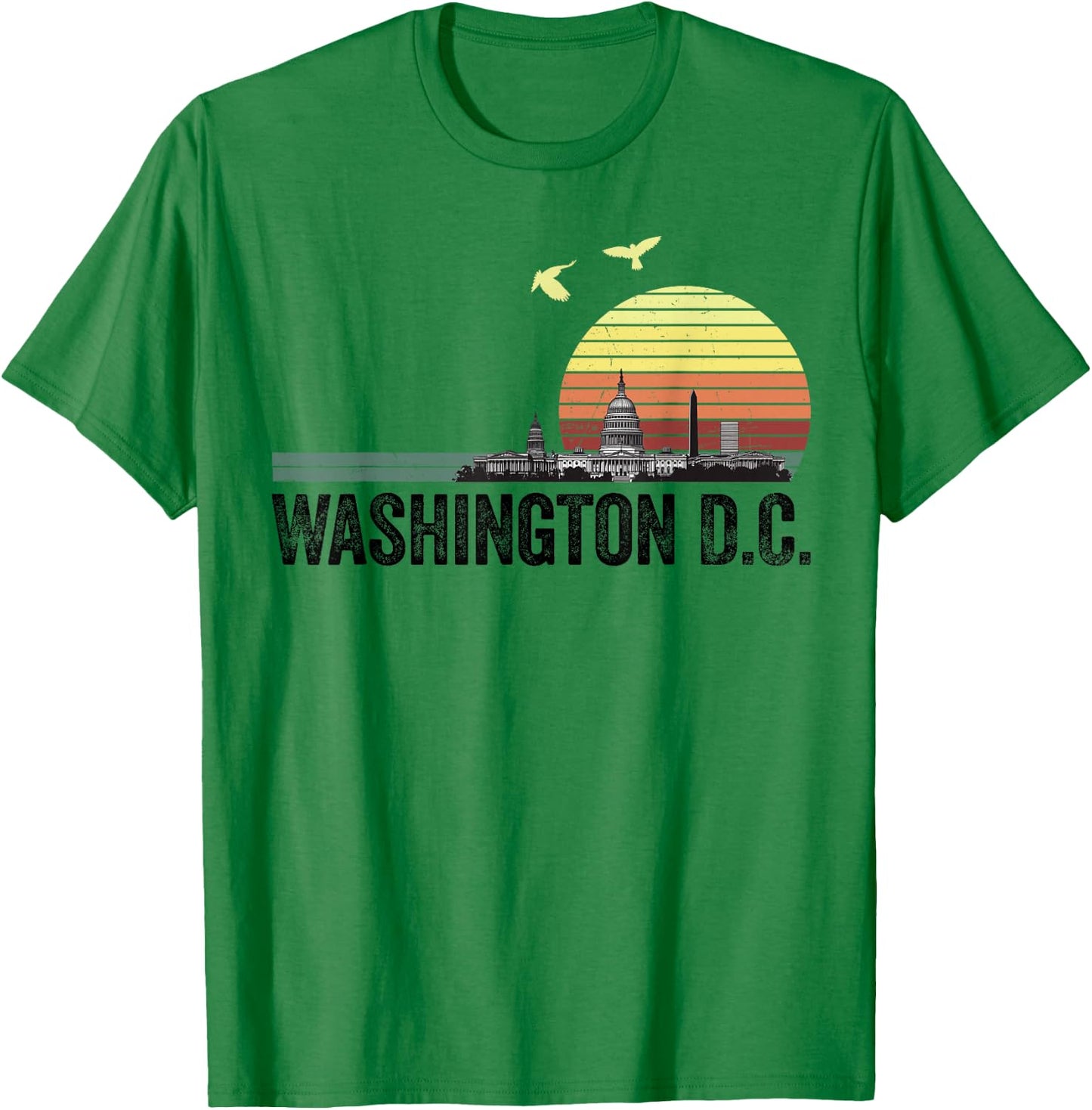 Washington DC Souvenir Capitol Hill Skyline Monuments T-Shirt - T-Shirt | Irish Green