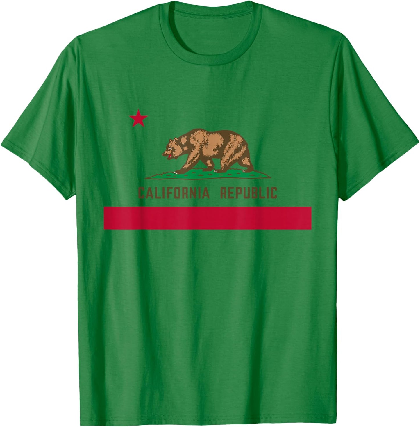 California Republic Flag Patriotic State USA T-Shirt - T-Shirt | Irish Green
