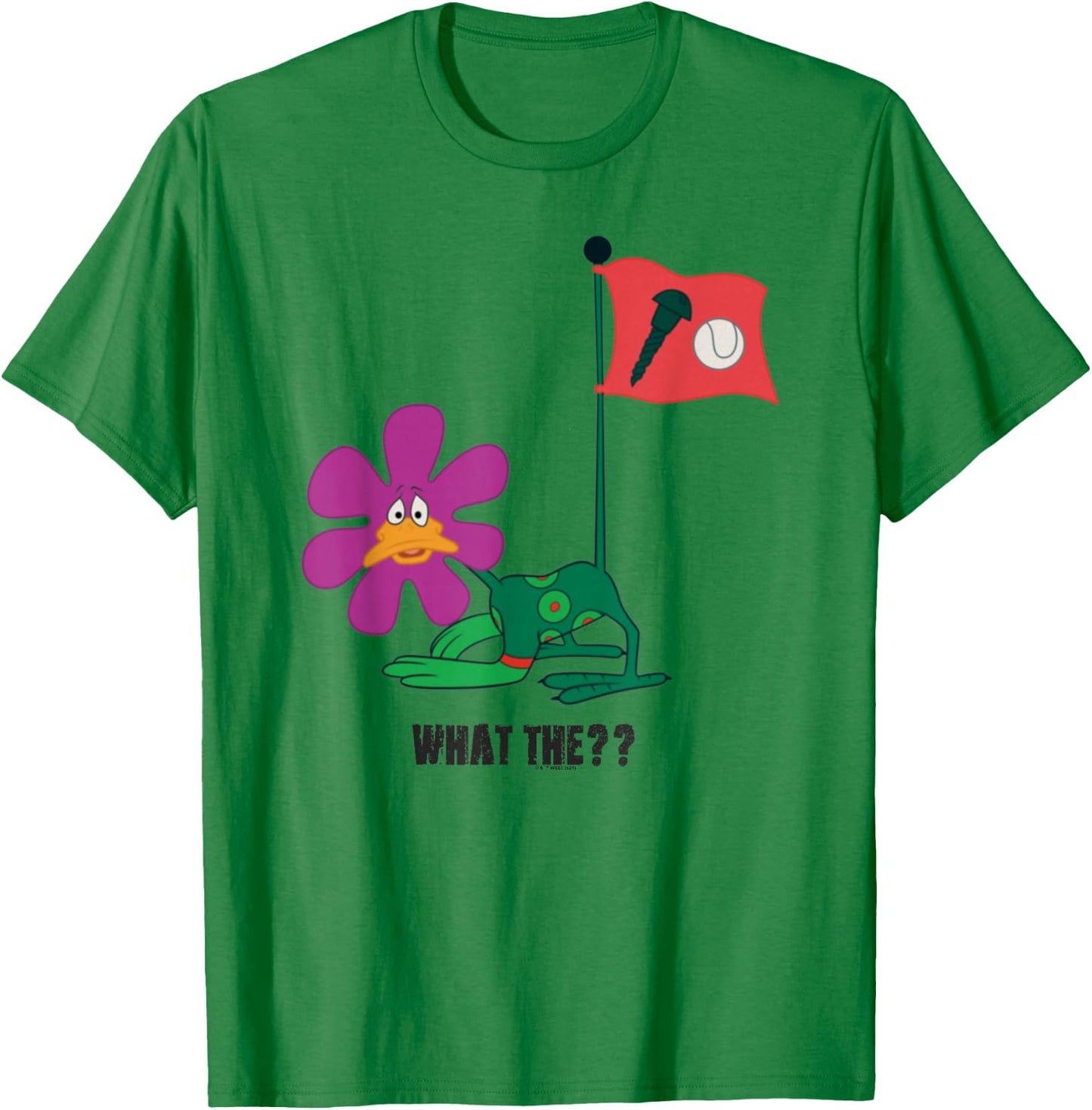 Looney Tunes Daffy Duck Screwball Flower T-Shirt - T-Shirt | Irish Green