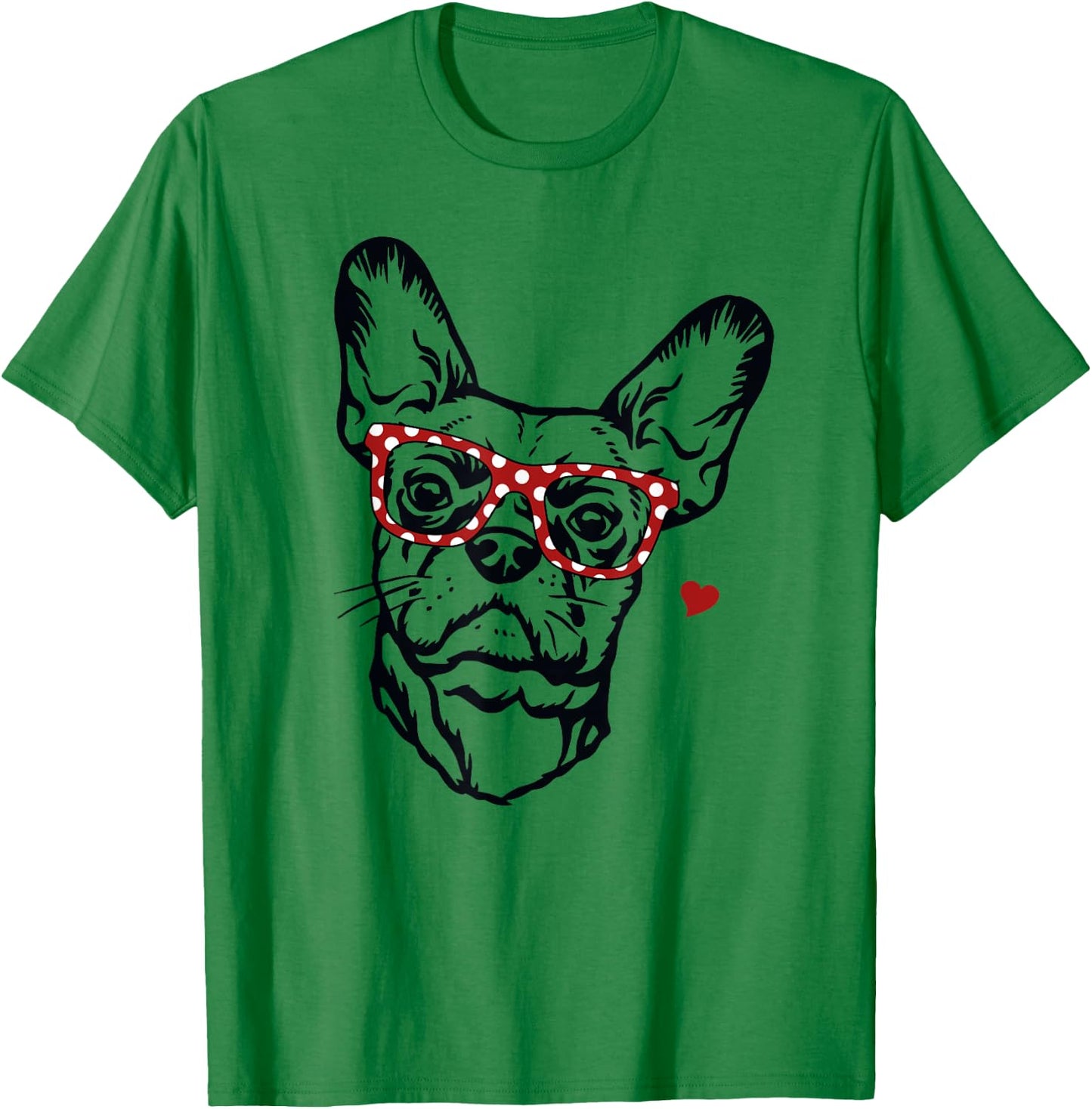 Cute Funny French Bulldog Wearing Glasses Mom Dog Mama Owner T-Shirt - T-Shirt | Irish Green