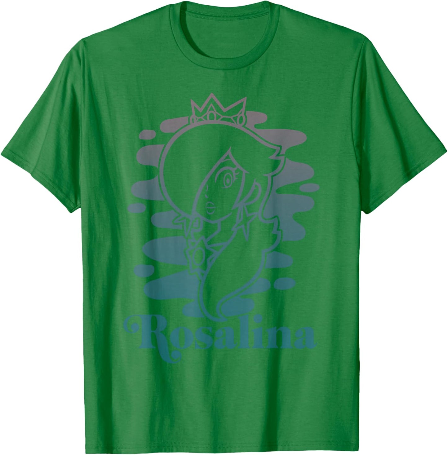 Super Mario Rosalina Gradient Outline Portrait T-Shirt - T-Shirt | Irish Green