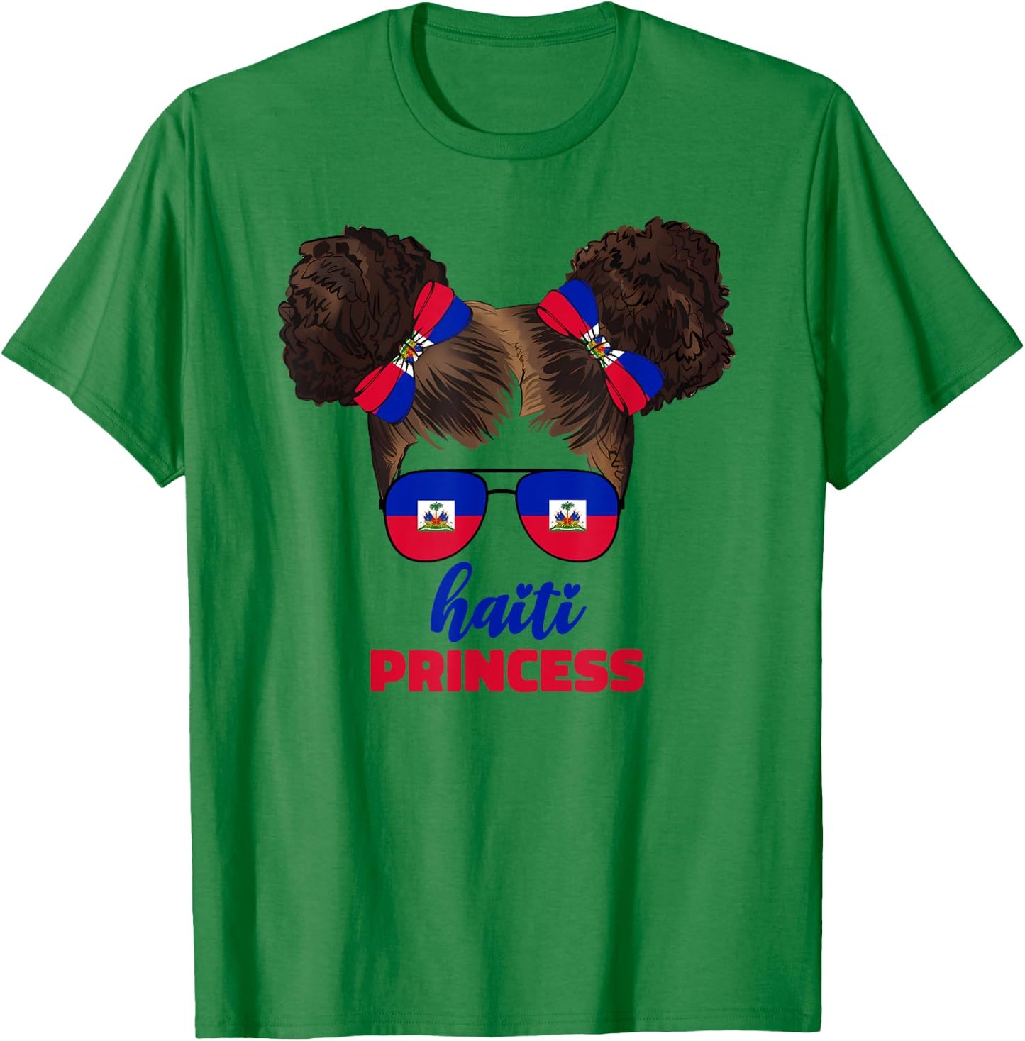 Haitian Princess Kids Youth For Girls Haiti Flag Pride Ayiti T-Shirt - T-Shirt | Irish Green