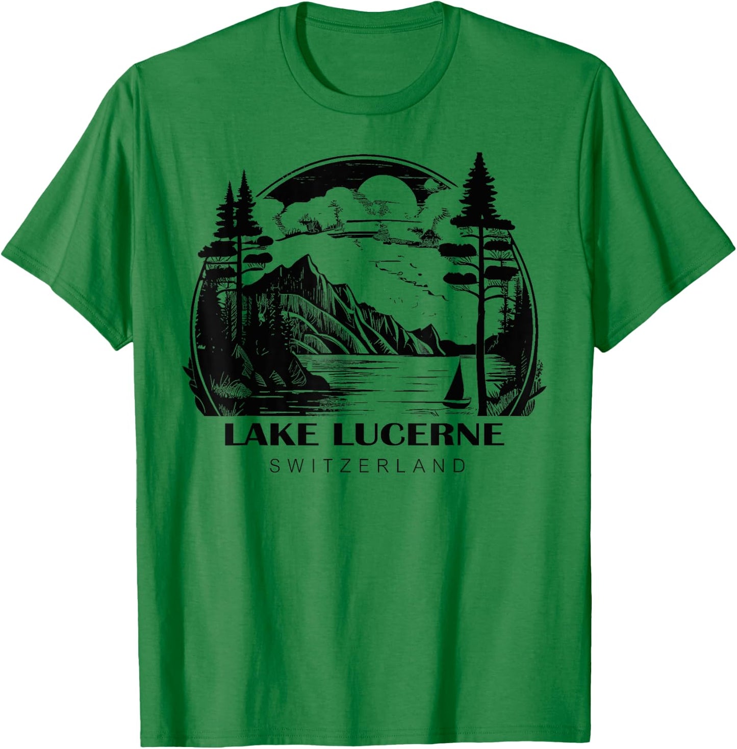 Lake Lucerne Switzerland T-Shirt - T-Shirt | Irish Green
