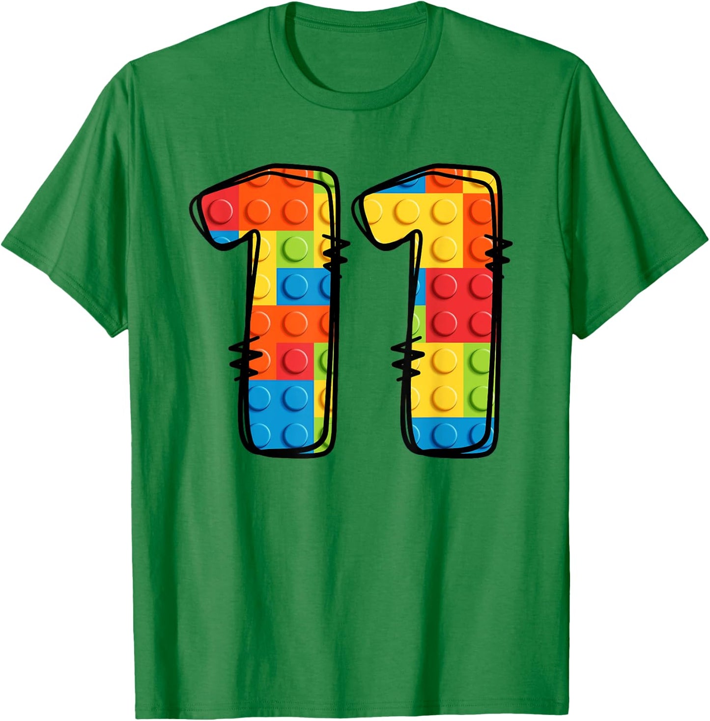 11 Year Old Blocks Building Master Builder 11th Birthday T-Shirt - T-Shirt | Irish Green