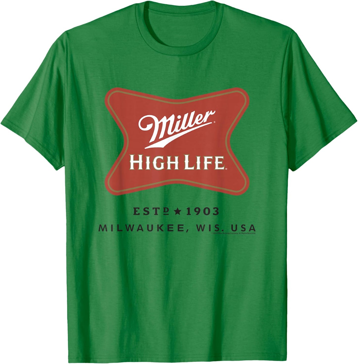 Miller High Life Est. 1903 Milwaukee Wis. USA Vintage T-Shirt - T-Shirt | Irish Green