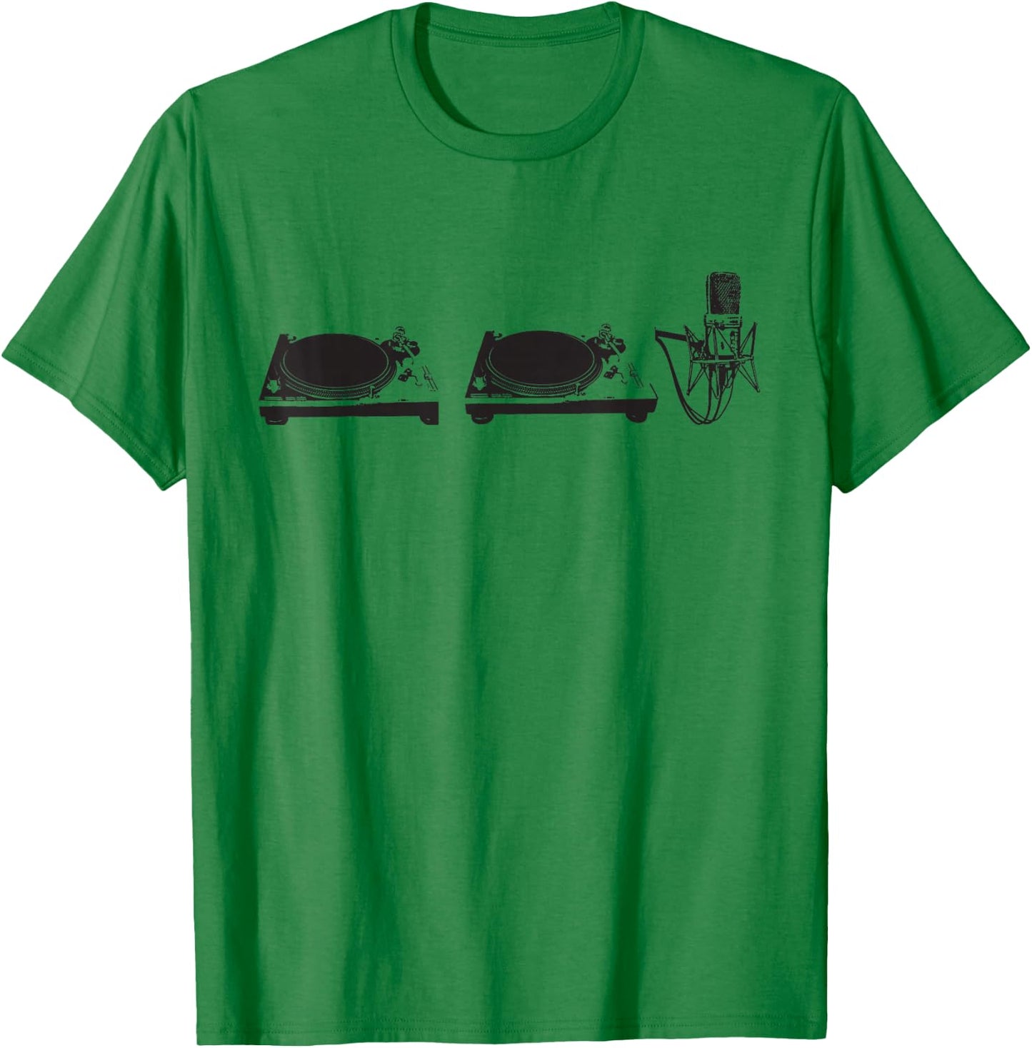 Two Turn Tables And A Microphone Old School Hip-Hop Rap T-Shirt - T-Shirt | Irish Green