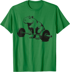 Bodybuilding Gifts Capybara Weightlifting Funny Workout Deadlift Fitness Gym , Small, Grey T-Shirt - T-Shirt | Irish Green