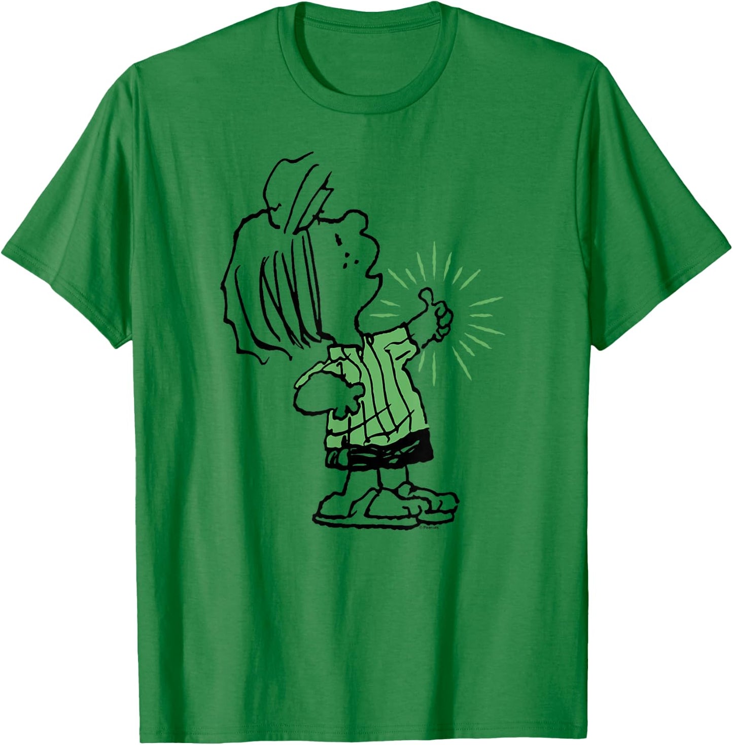 Peanuts - Peppermint Patty Thumbs Up T-Shirt - T-Shirt | Irish Green