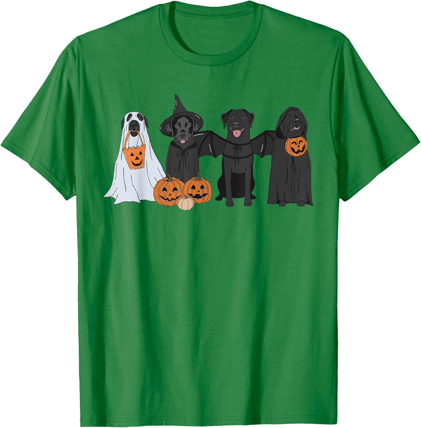Cute Black Labrador Dog Halloween Pumpkin Labrador Dog Mom Men Women T-Shirt - T-Shirt | Irish Green