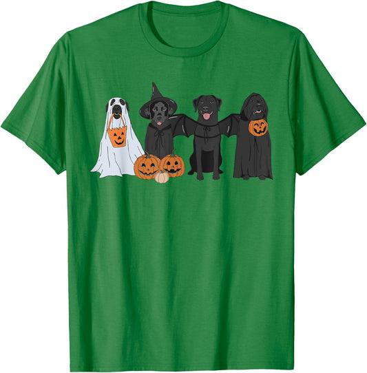 Cute Black Labrador Dog Halloween Pumpkin Labrador Dog Mom Men Women T-Shirt - T-Shirt | Irish Green