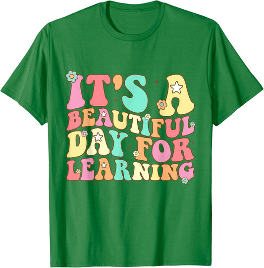 It's Beautiful Day For Learning Retro Teacher Students Women T-Shirt - T-Shirt | Irish Green
