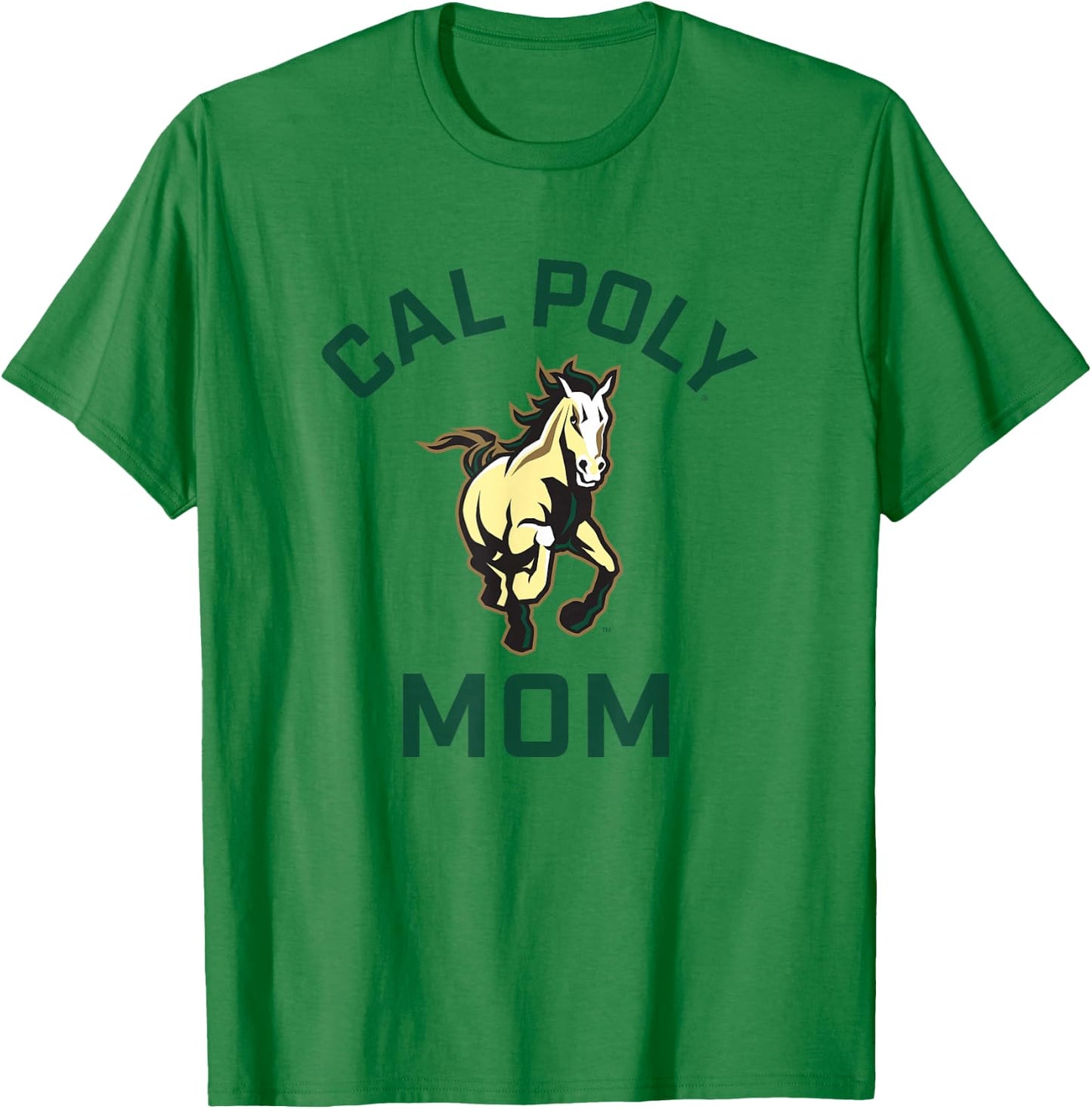 Cal Poly Mustangs Arched Mom T-Shirt - T-Shirt | Irish Green