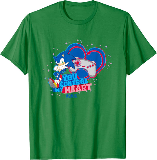 Sonic The Hedgehog Valentine's Day You Control My Heart Logo T-Shirt - T-Shirt | Irish Green