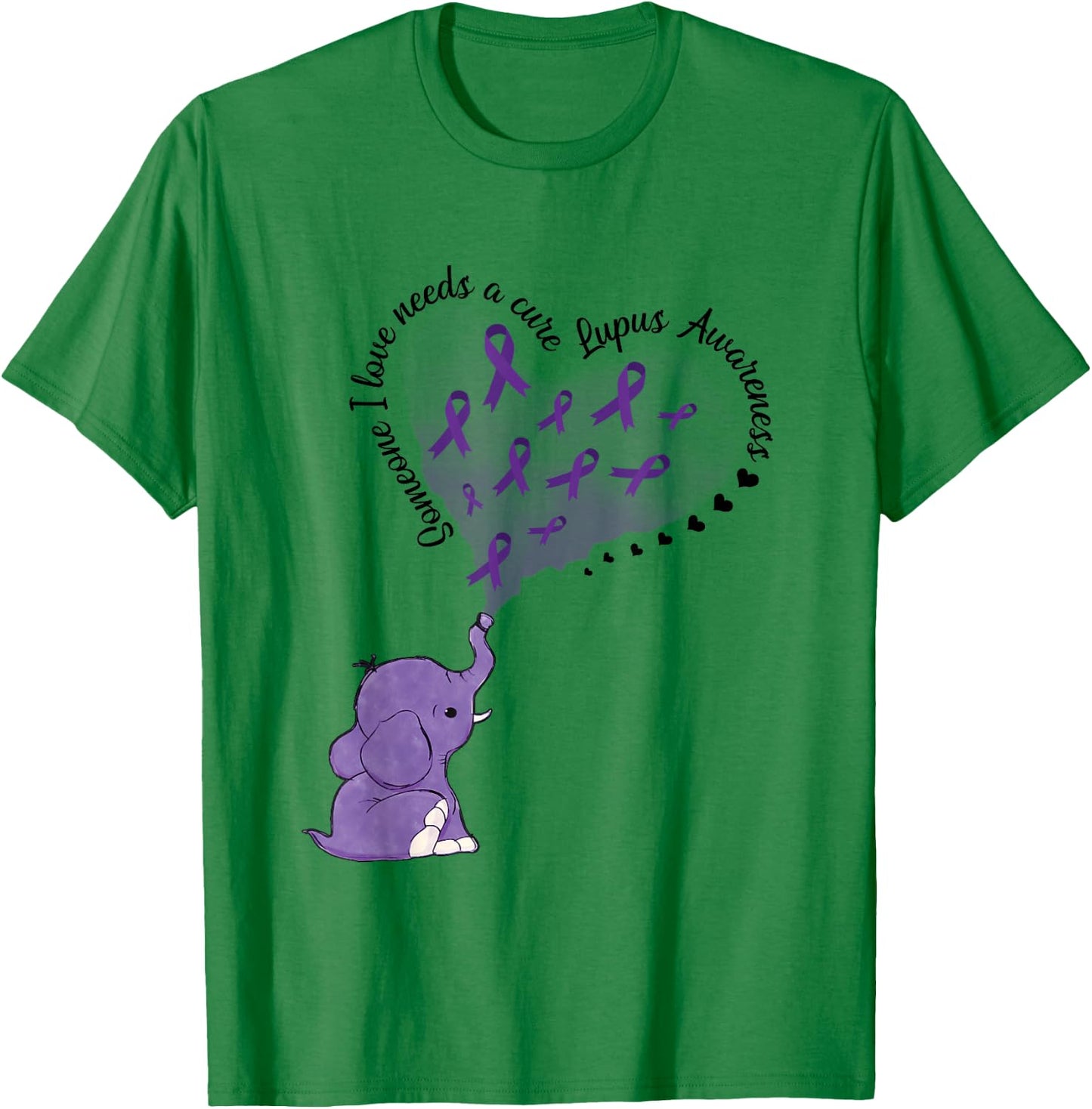 Elephant Someone I Love Needs A Cure Lupus Awareness T-Shirt - T-Shirt | Irish Green