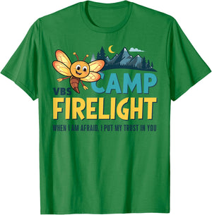 Vacation Bible School Camp Firelight VBS Camp Firework 2024 T-Shirt - T-Shirt | Irish Green