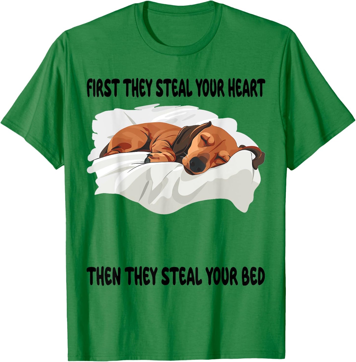 Dachshund Wiener Doxie Sleeping Pajamas Nightgown T-Shirt - T-Shirt | Irish Green