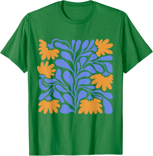 Vintage Flower Colorful Cute Cottagecore Aesthetic Graphic T-Shirt - T-Shirt | Irish Green