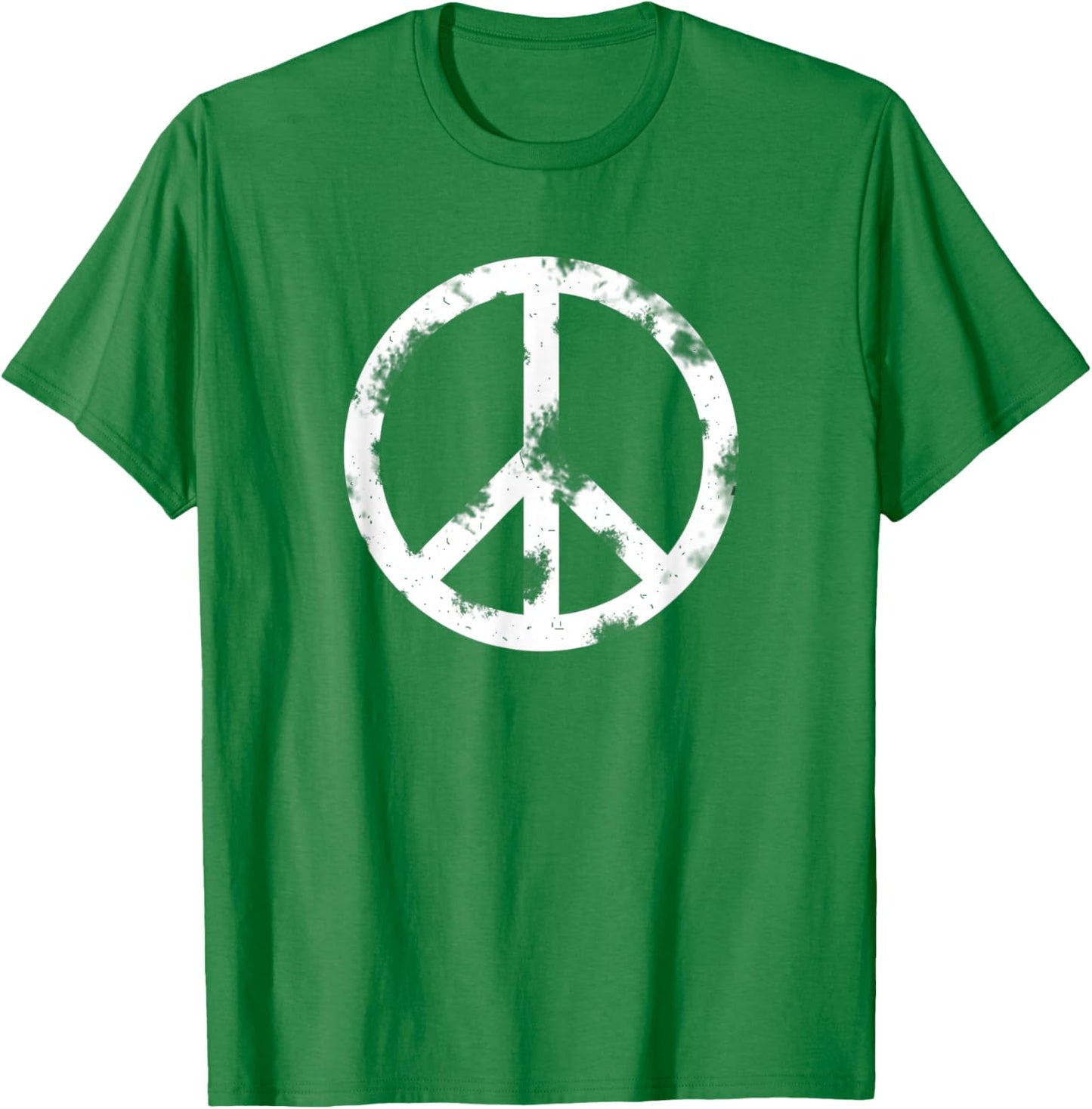 Distressed Hippie Peace Sign Cool Vintage Symbol Men Women T-Shirt - T-Shirt | Irish Green