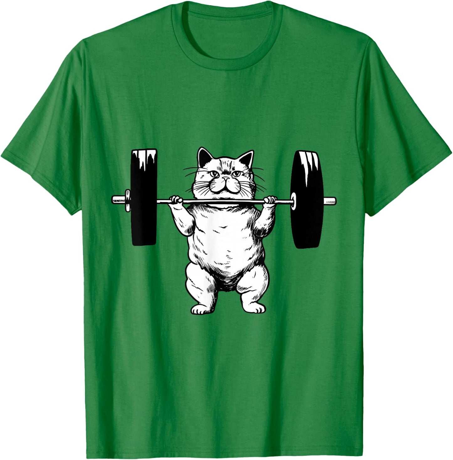 Cat Weightlifting Pet Kitty Workout Weights Cat Owner T-Shirt - T-Shirt | Irish Green