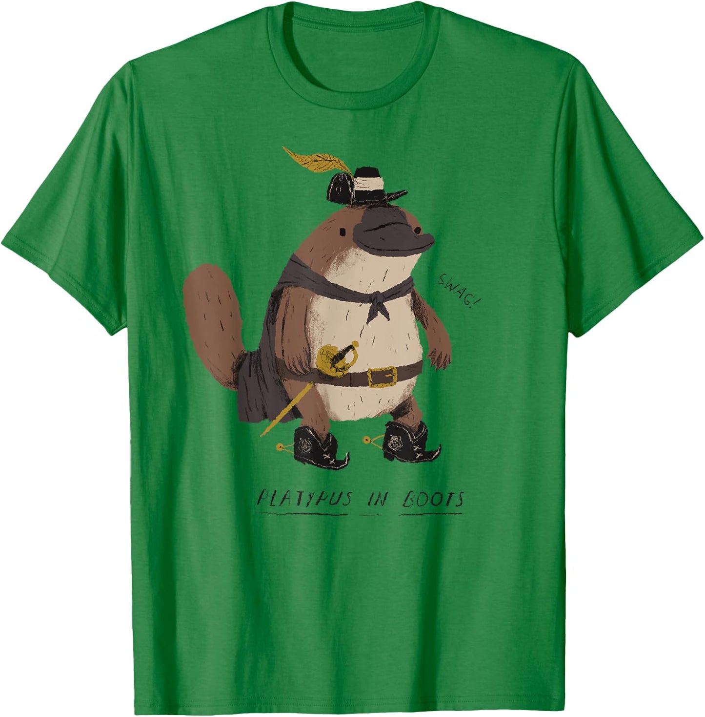 Platypus in Boots / Platypus ! T-Shirt - T-Shirt | Irish Green