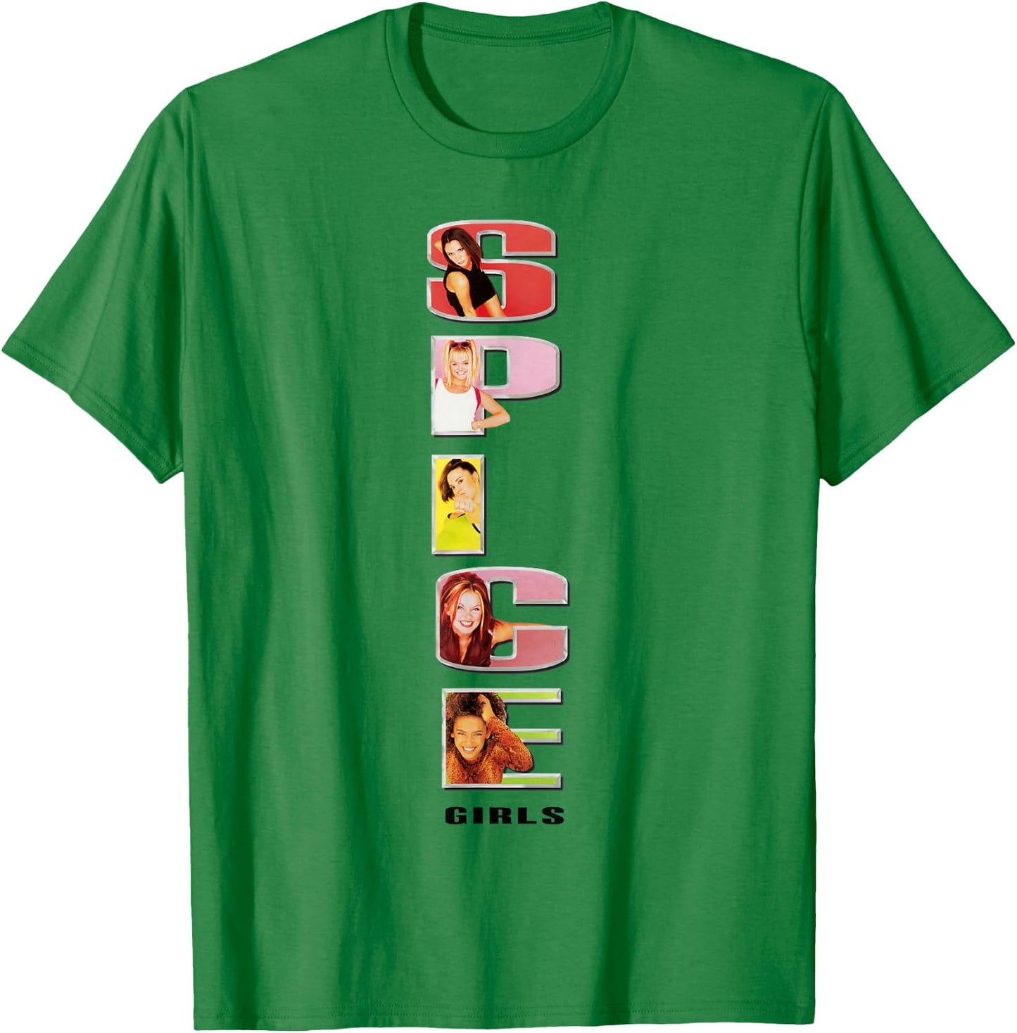 Official Spice Girls Stacked Logo T-Shirt - T-Shirt | Irish Green