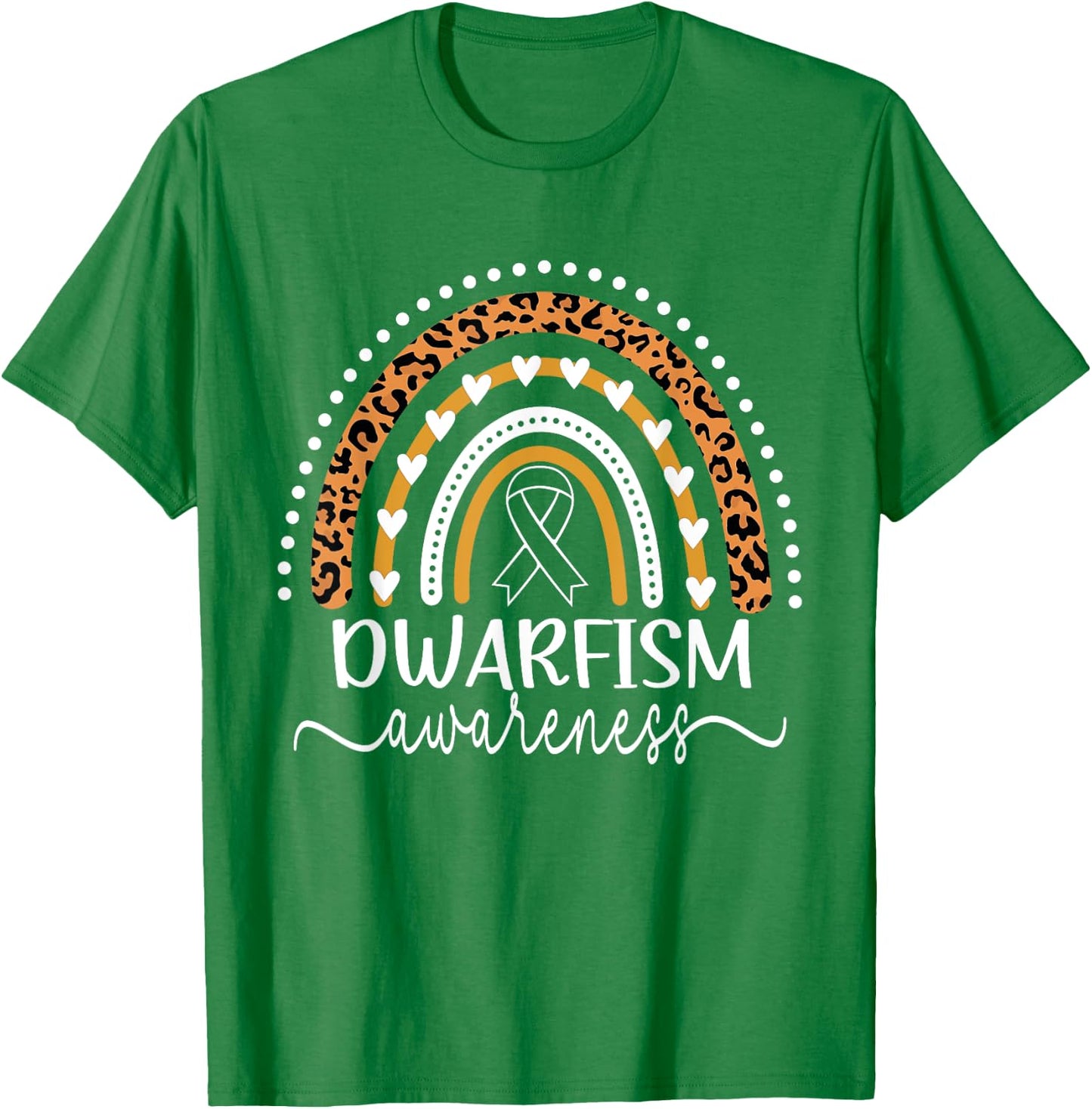 Wear Green Dwarfism Awareness Leopard Rainbow T-Shirt - T-Shirt | Irish Green