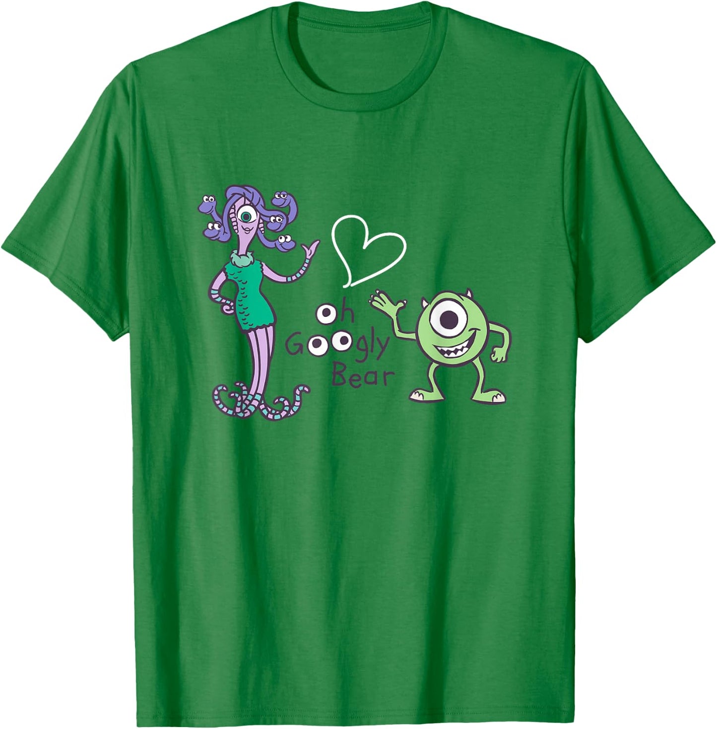 Disney Pixar Monsters Inc. Mike Celia Oh Googly Bear Logo T-Shirt - T-Shirt | Irish Green