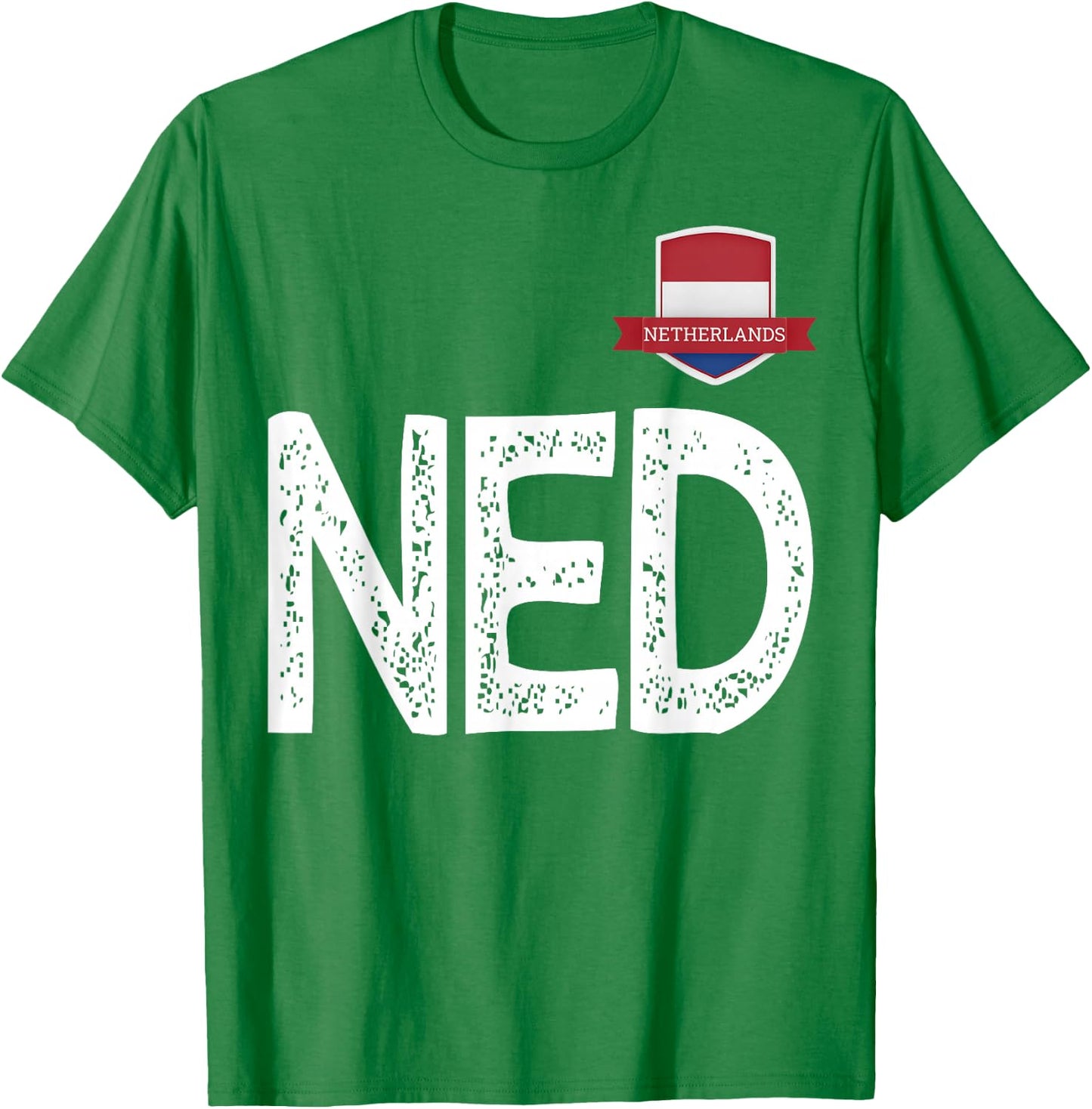 Nederland Netherlands Human-Flag Letter N E and D Nederland T-Shirt - T-Shirt | Irish Green
