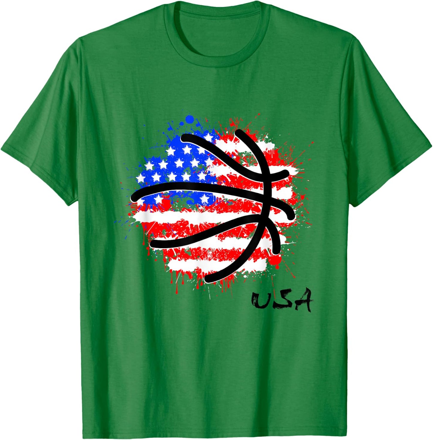 Patriotic Basketball 4th Of July Men USA American Flag Boys T-Shirt - T-Shirt | Irish Green
