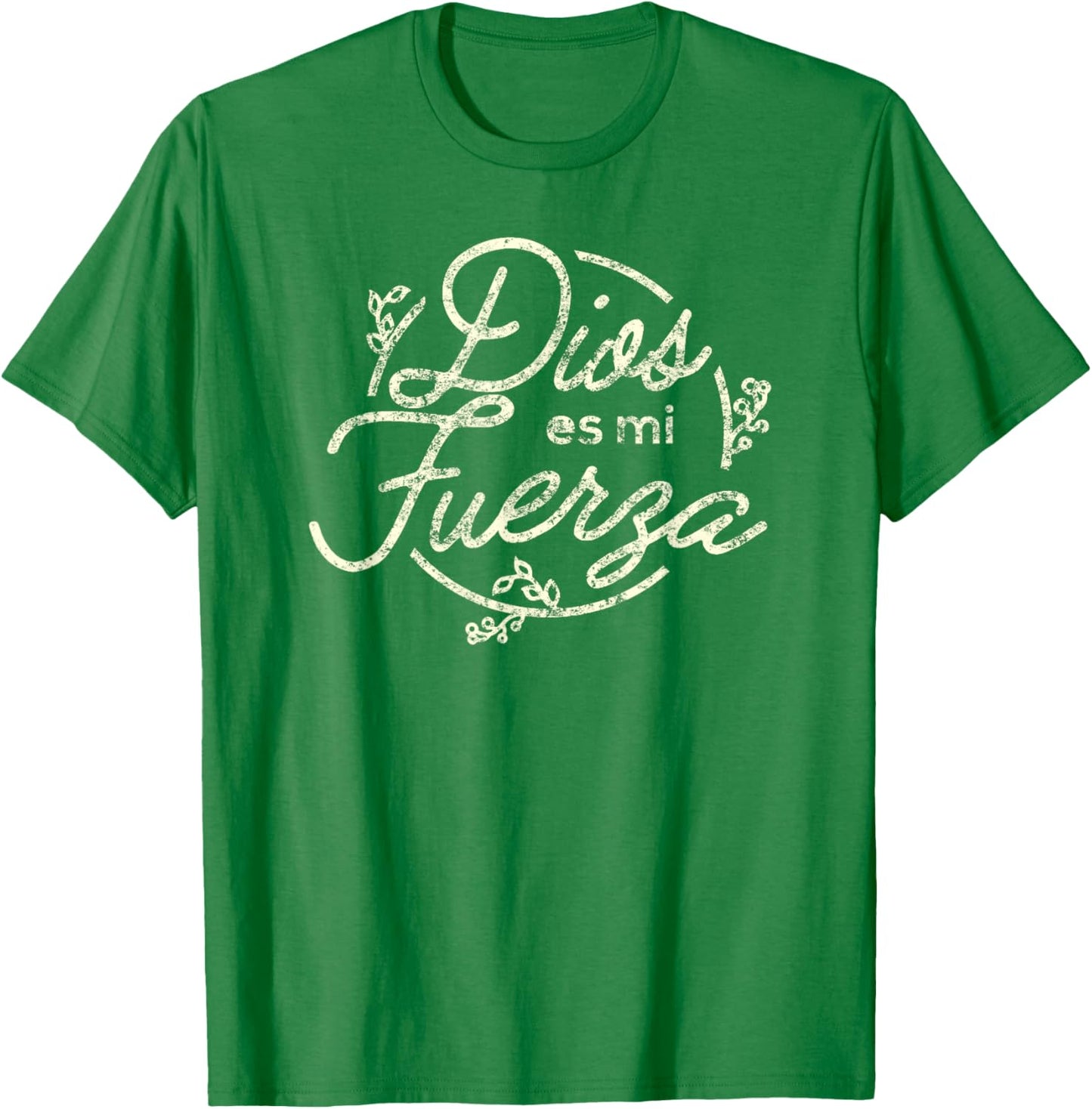 Dios es me Fuerza Camisa | Christian Shirts in Spanish T-Shirt - T-Shirt | Irish Green