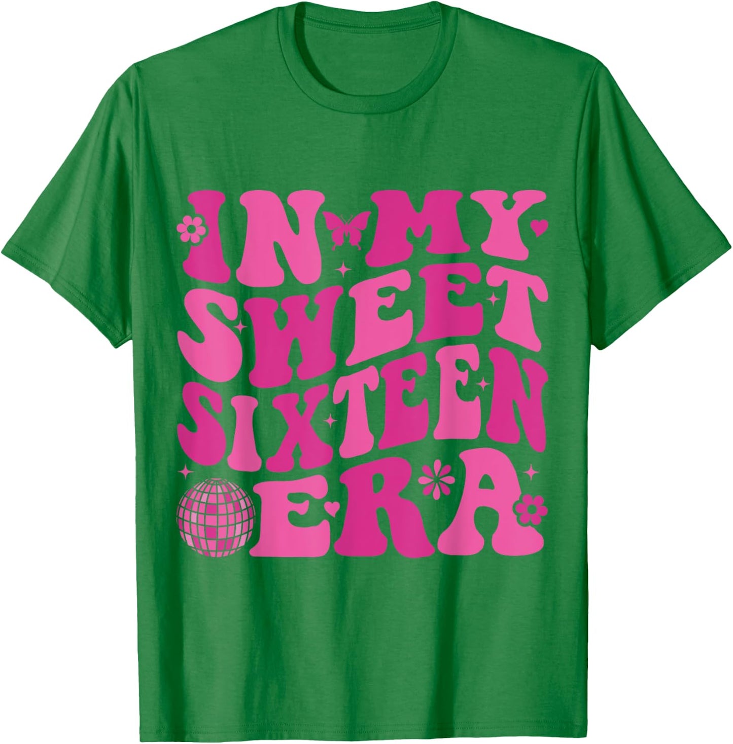 In My Sweet Sixteen Era Groovy Retro Boys Girl 16th Birthday T-Shirt - T-Shirt | Irish Green