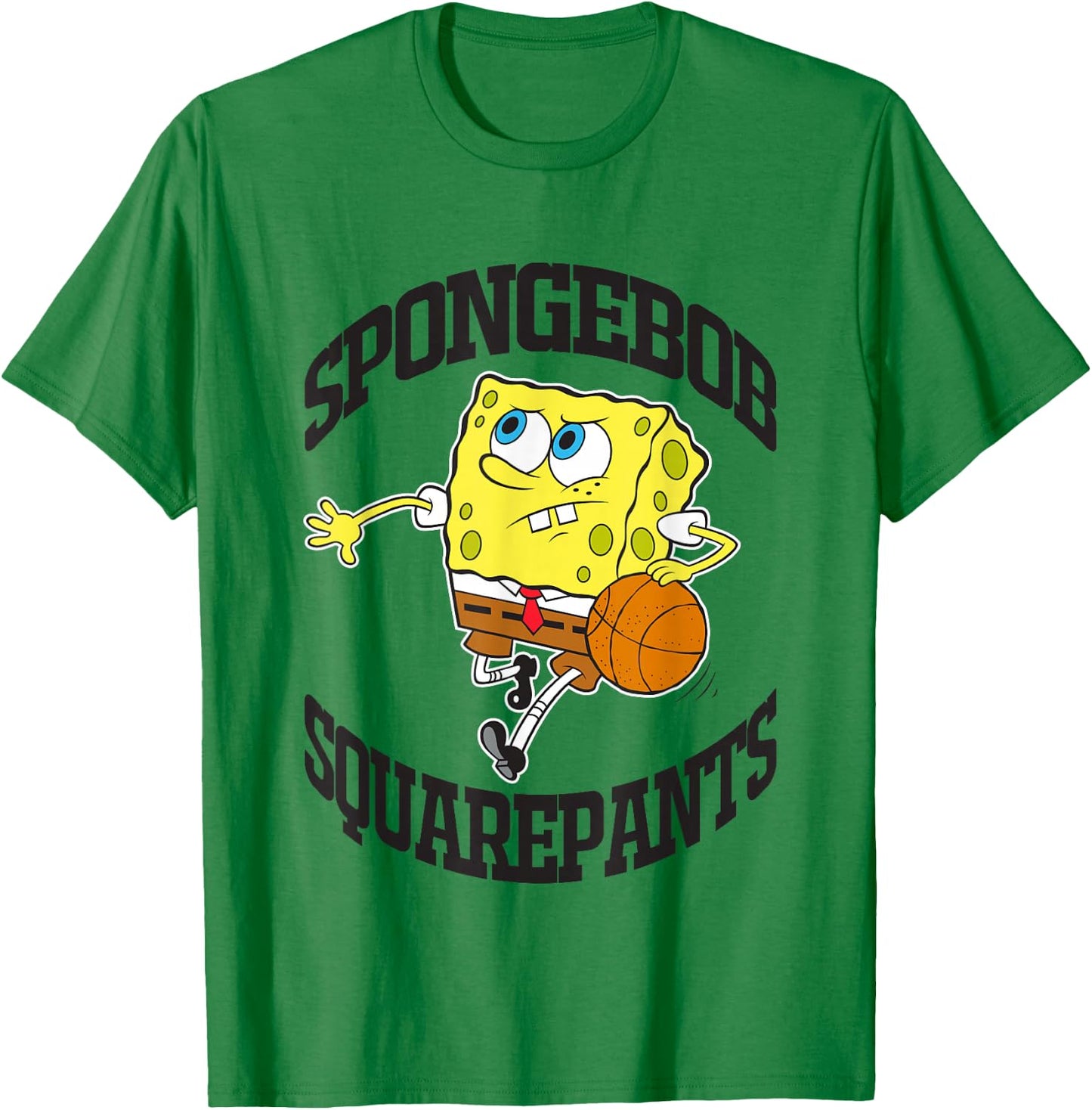SpongeBob SquarePants Playing Basketball Black Logo T-Shirt - T-Shirt | Irish Green