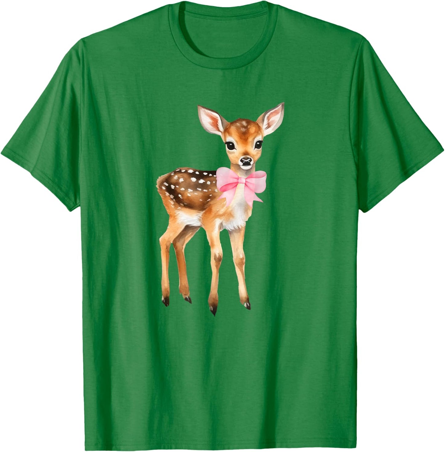 Deer Coquette Bow Girl Cute Aesthetic Girl Woman Reindeer T-Shirt - T-Shirt | Irish Green