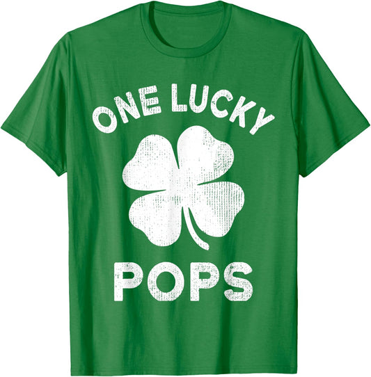 One Lucky Pops St Patricks Day Green Shamrock Leaf T-Shirt - T-Shirt | Irish Green