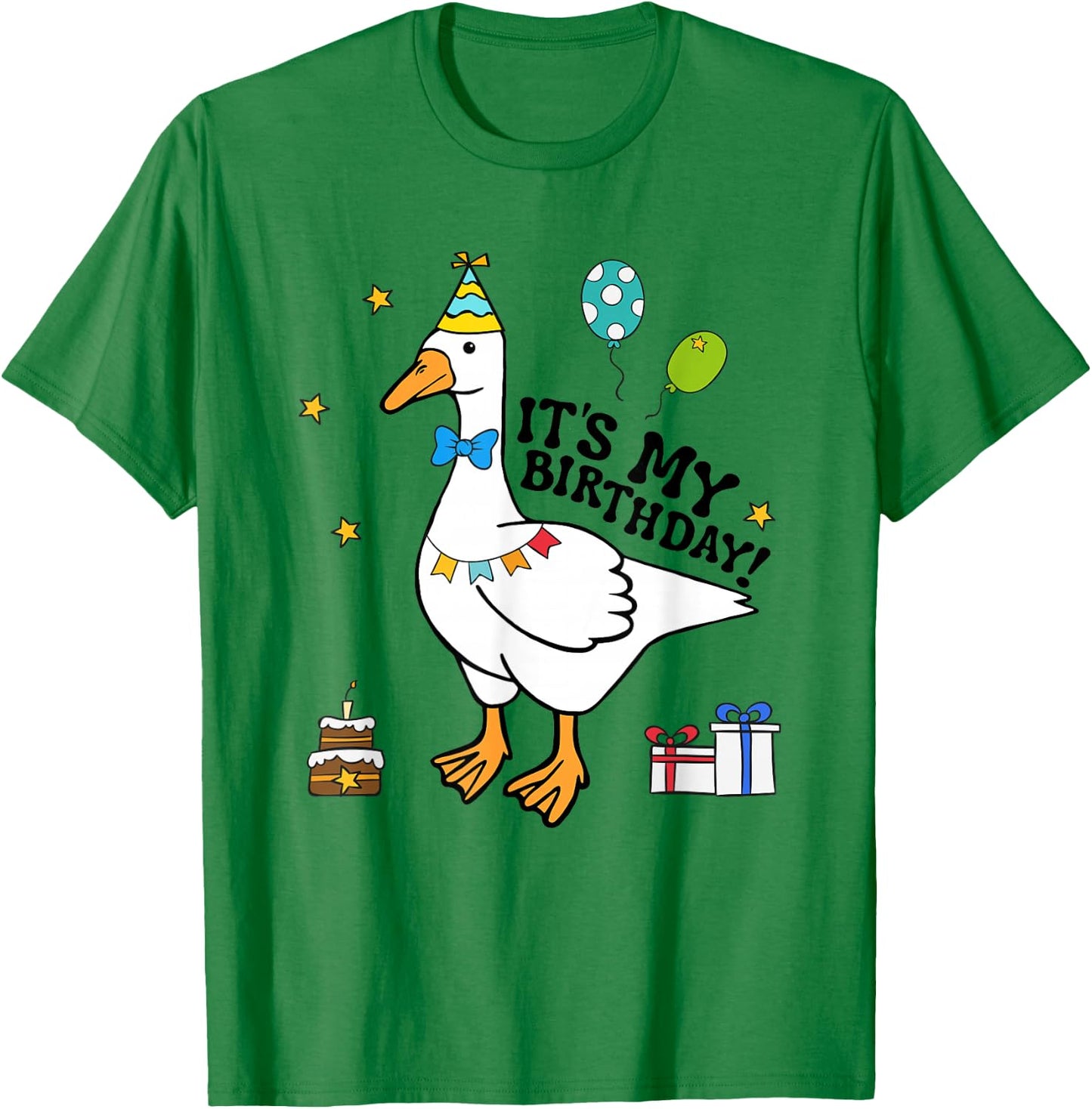 Silly Goose It's My Birthday Birthday Cake Silly Goose Retro T-Shirt - T-Shirt | Irish Green