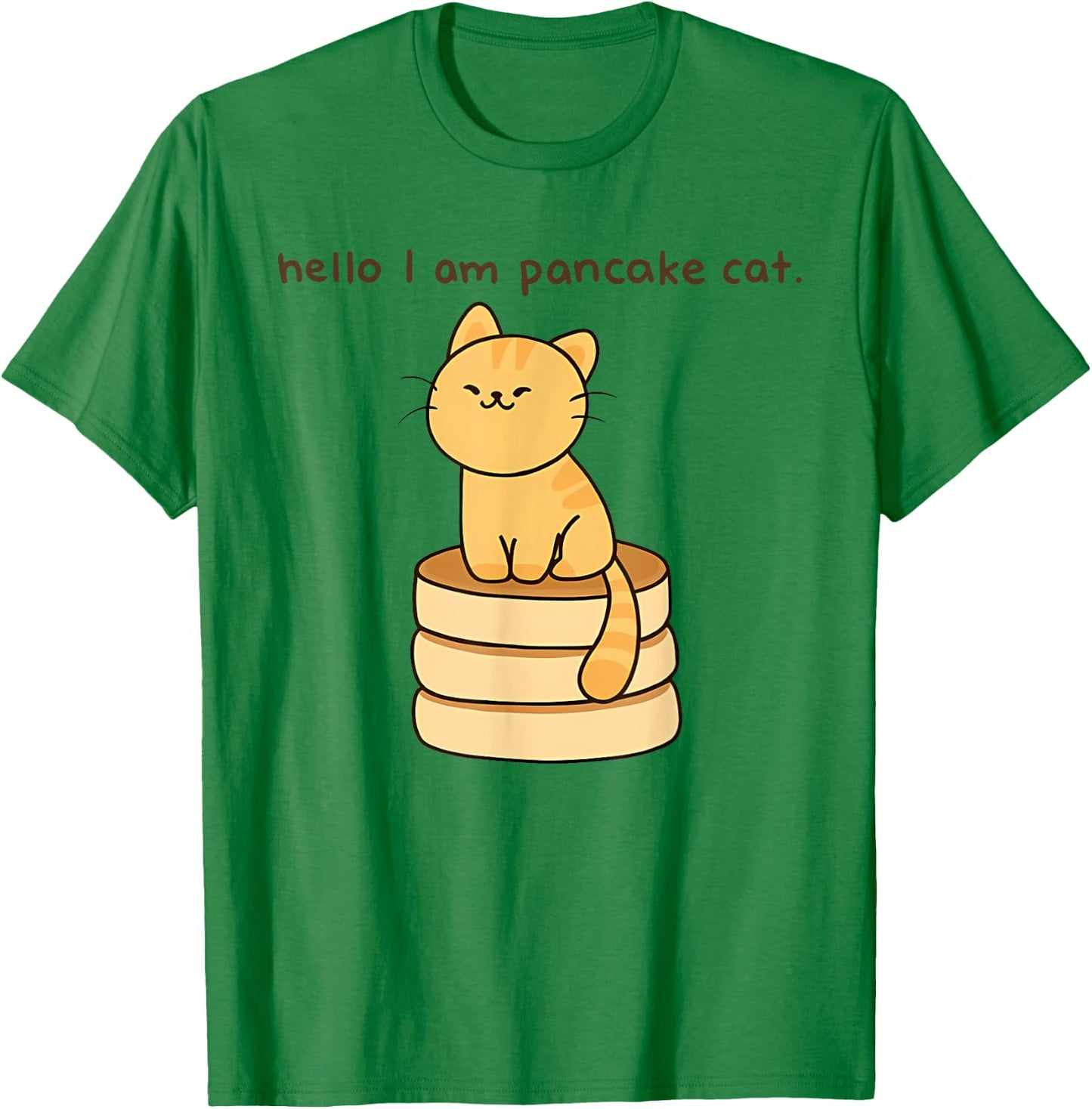 hello I am pancake cat. Funny design T-Shirt - T-Shirt | Irish Green