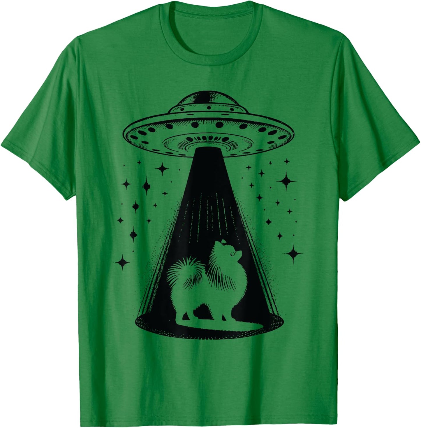 Pomeranian Mom Dad Dog - Funny Alien UFO T-Shirt - T-Shirt | Irish Green